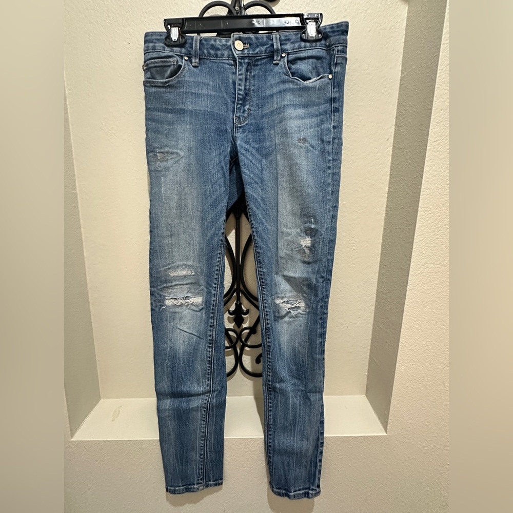 WHBM Skinny Leg Distressed Jeans